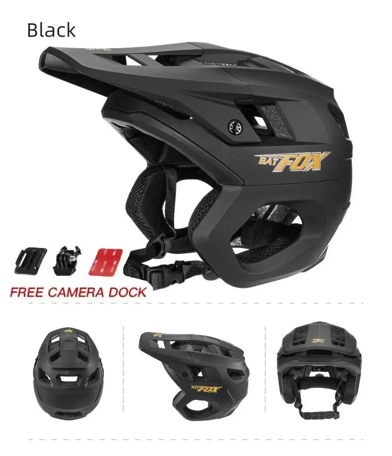 BATFOX New 3/4 Bicycle Helmet Mtb Half Helmet Mountain Bike Race Integrated Ear Protection Off-Road Cycling Helmet BMX Armor-EXPROTAS