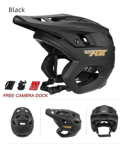 BATFOX New 3/4 Bicycle Helmet Mtb Half Helmet Mountain Bike Race Integrated Ear Protection Off-Road Cycling Helmet BMX Armor-EXPROTAS