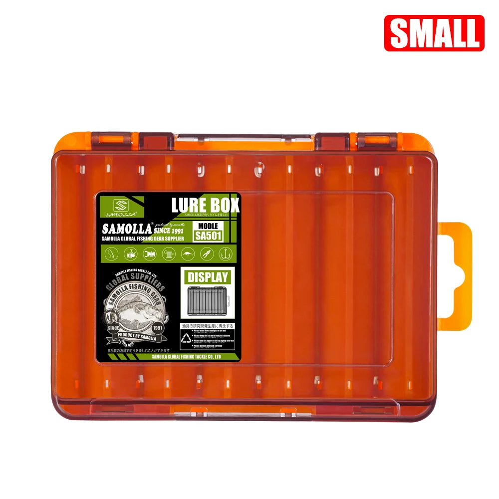 Samolla Tackle Box Double-Sided Compact Fishing Storage for Lures & Baits