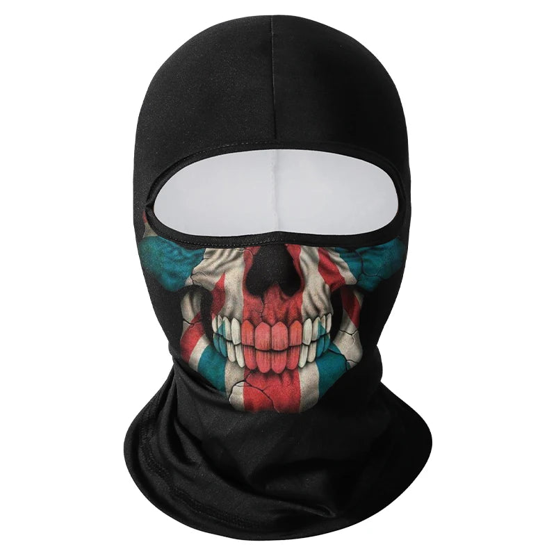 Motorcycle Balaclava Windproof Skull Full Face Mask Neck Liner Ski