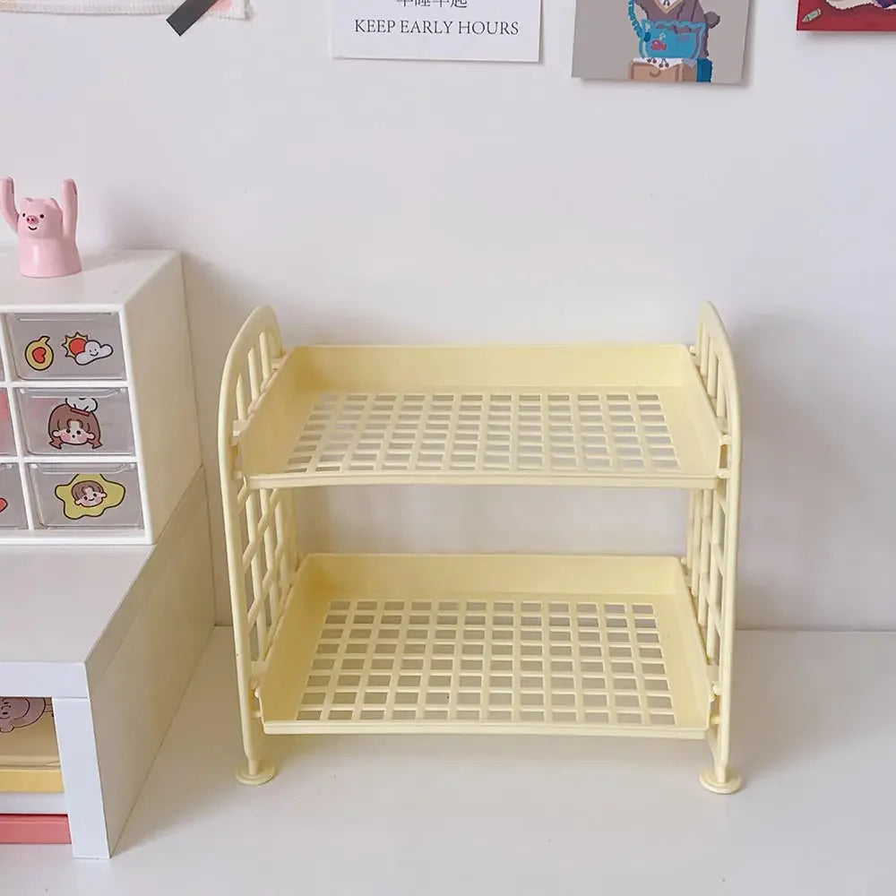 Desktop Stationery Rack Organizer Multi-Functional Plastic Shelf Makeup Holder
