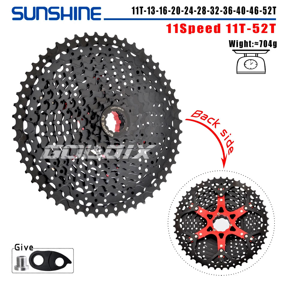 SUNSHINE MTB Cassette Shimano HG 8–12 Speed Wide Range Black Sprocket - EXPROTAS