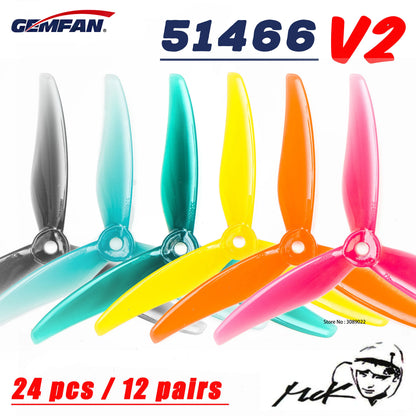 24Pcs 5 Inch Blade Propeller Props for RC FPV Drone Gemfan 51466