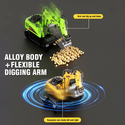 Mini Remote Excavator 1/64 Scale RC Control Model Toy for Boys Adults
