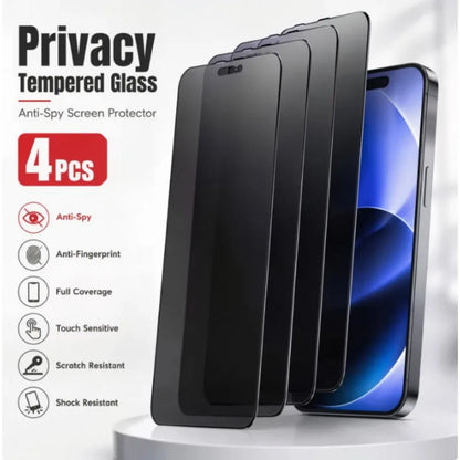 4PCS Privacy Screen Protector for iPhone 14 15 16 Anti-Spy Glass Protectors