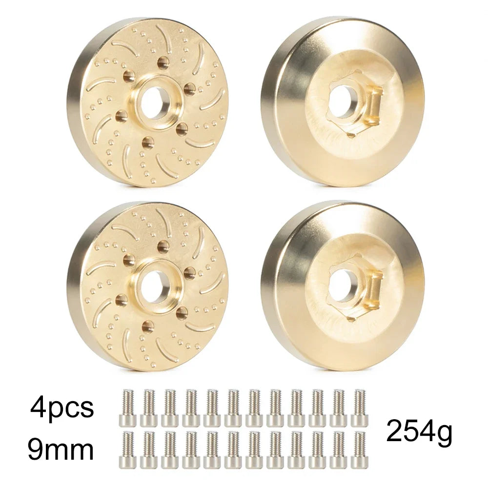 Brass 12mm Hex Wheel Weights Brake Disc Adapters for 1.9 2.2 RC Crawler