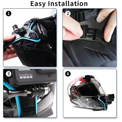Helmet Strap Mount for GoPro Hero 12-3 Full Face Camera Holder Yi