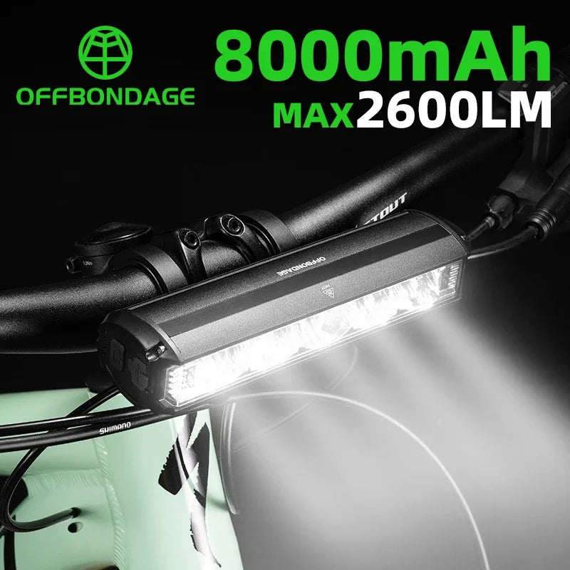 Offbondage Bicycle Light Front LED USB Rechargeable MTB Mountain Lamp