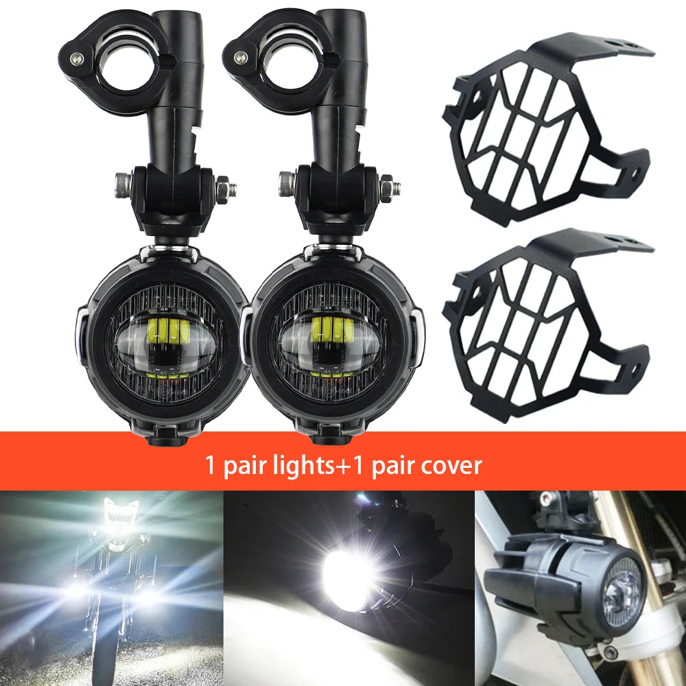 Auxiliary Lights LED Spot Driving Fog Lights for R1200GS F800GS K1600 Universal Motorcycle 40W 6000K Fog Lamps-EXPROTAS