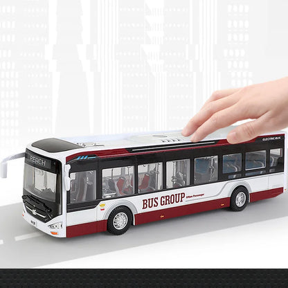 Sliding Sound Light Bus Model Alloy Toy for Kids Christmas Gift