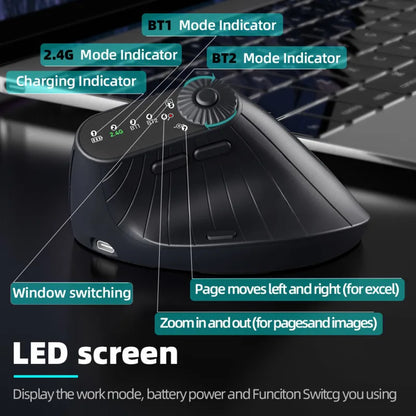 Wireless Vertical Mouse Rechargeable Ergonomic Optical Mice with Adjustment Knob