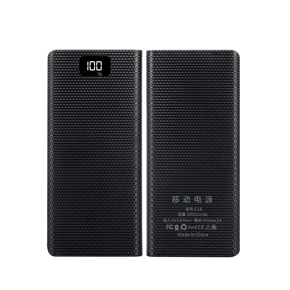 DIY 8x18650 Battery Power Bank Case Dual USB Type-C QC3.0 Fast Charge Storage