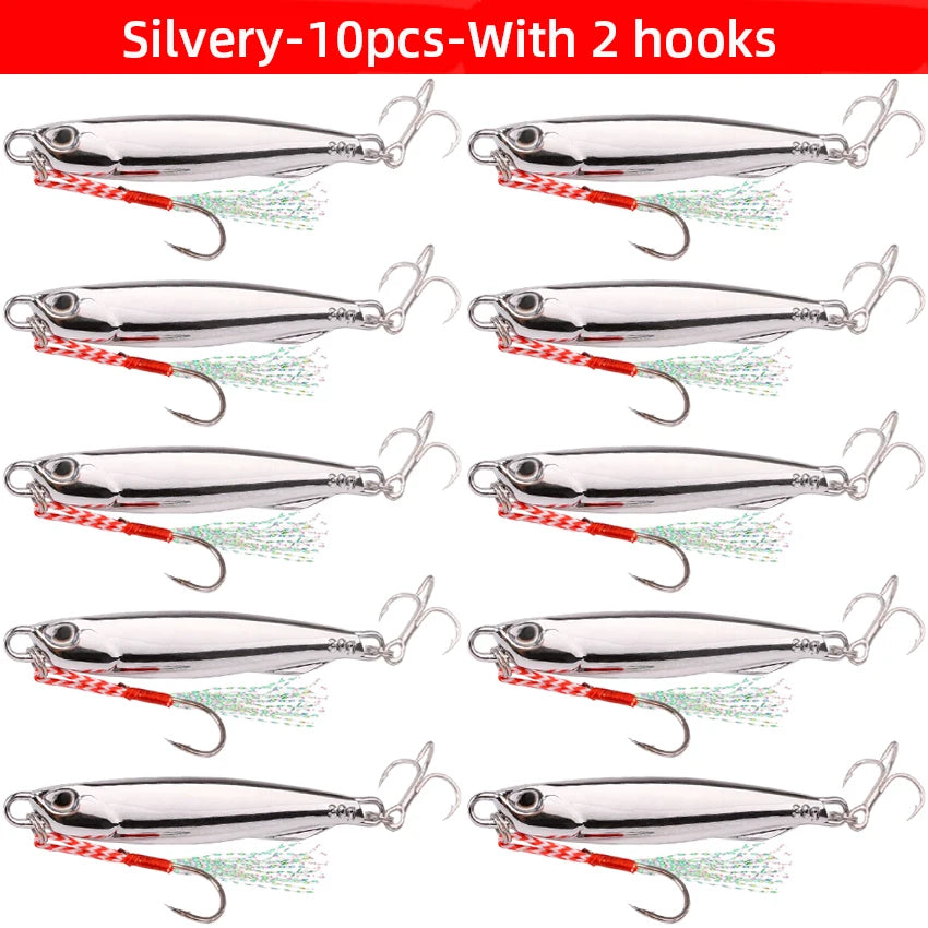 10pcs Fishing Lure Metal Jig Baits Sea Saltwater Casting Tackle 7g-80g