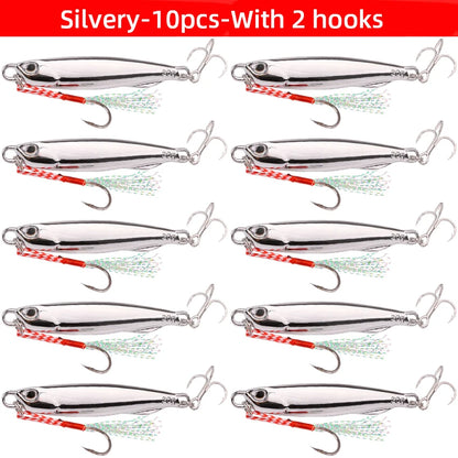 10pcs Fishing Lure Metal Jig Baits Sea Saltwater Casting Tackle 7g-80g
