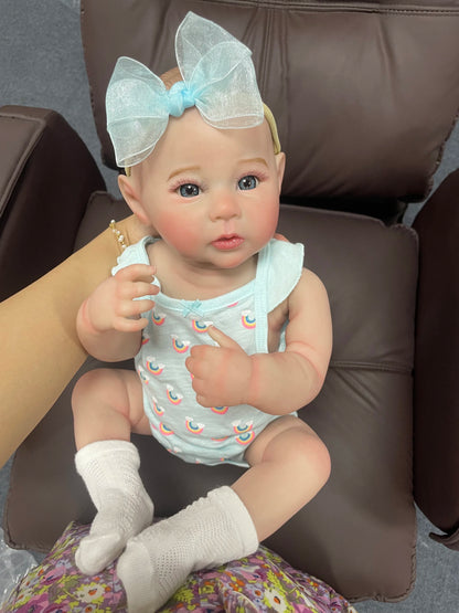 18Inch Full Body Silicone Vinyl Reborn Baby Doll Girl Washable Raven