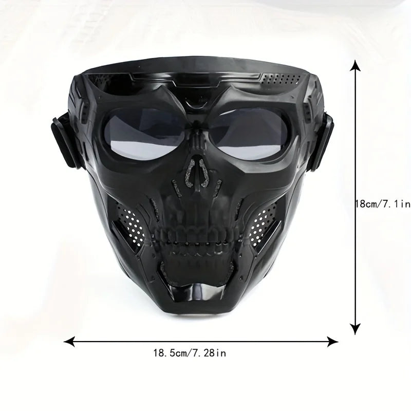 Motorcycle Skull Mask Goggles Windproof Outdoor Riding Glasses Tactical