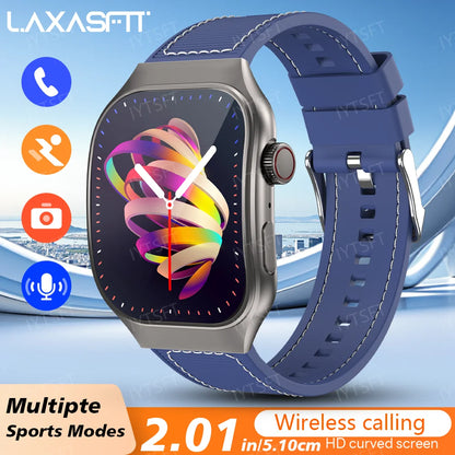 LAXASFIT Smart Watch Heart Rate Monitor 2.01 Inch Touch Screen for Men Women