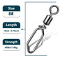 100Pcs Snap Clip Fishing Swivels Interlock Barrel Connector Sea Carp