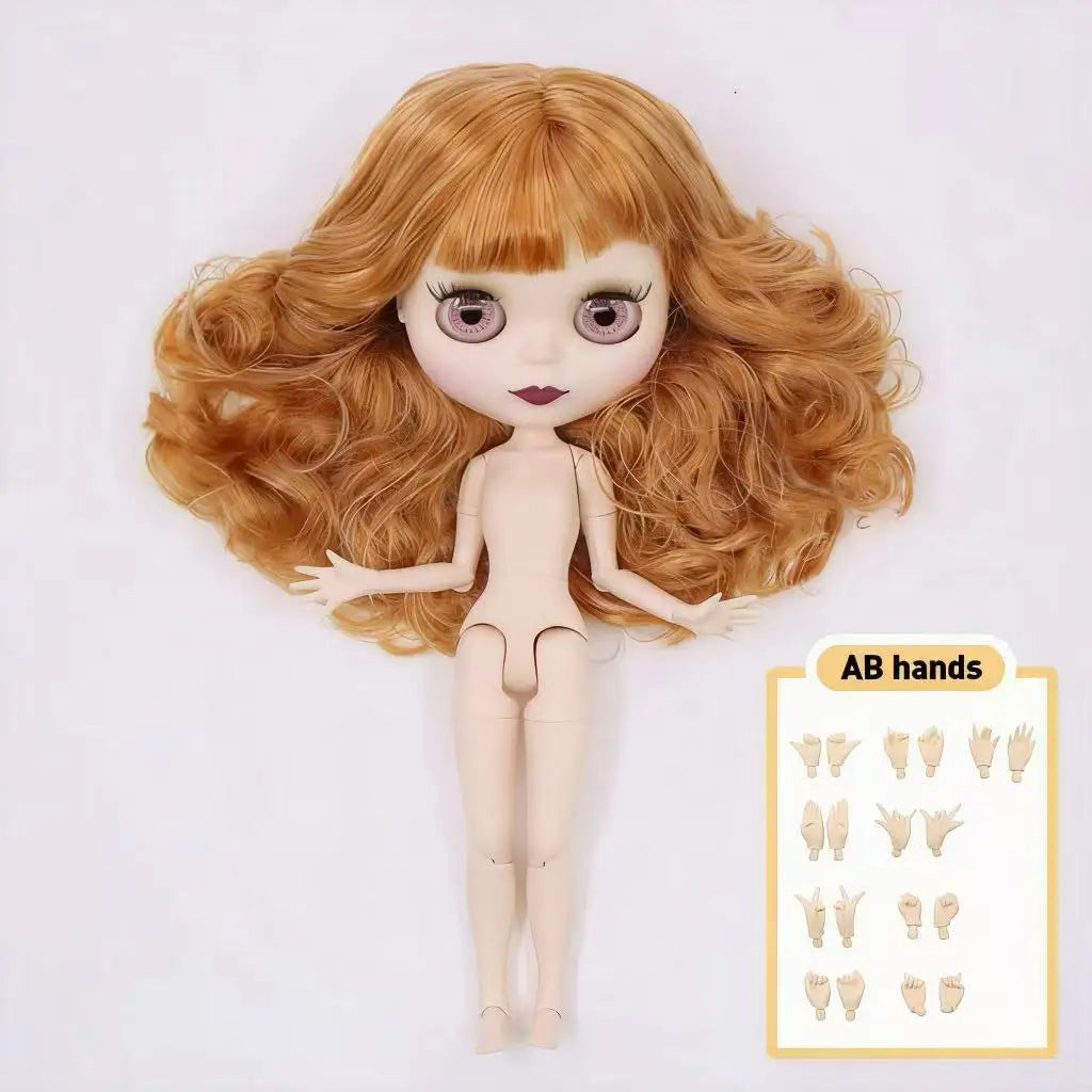 ICY DBS Blythe Doll White Skin Joint Body Colourful Hair Matte Face DIY Dress Up