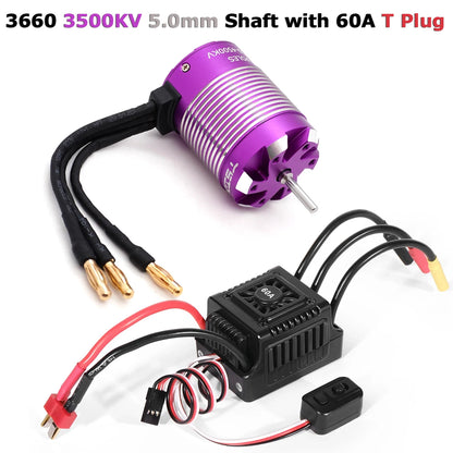 60A Brushless Motor ESC for 1/10 RC Car Drift Racing Waterproof Electric