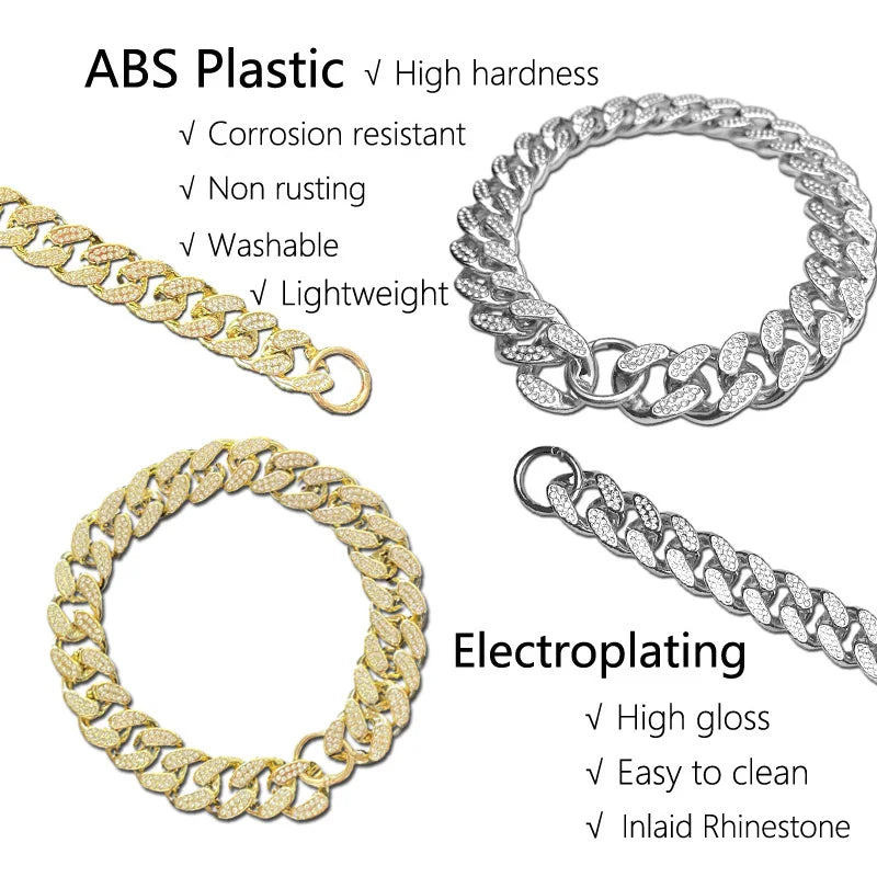 Stylish Dog Collar Chain Necklace for Pets Decorative Stainless Steel Accessory