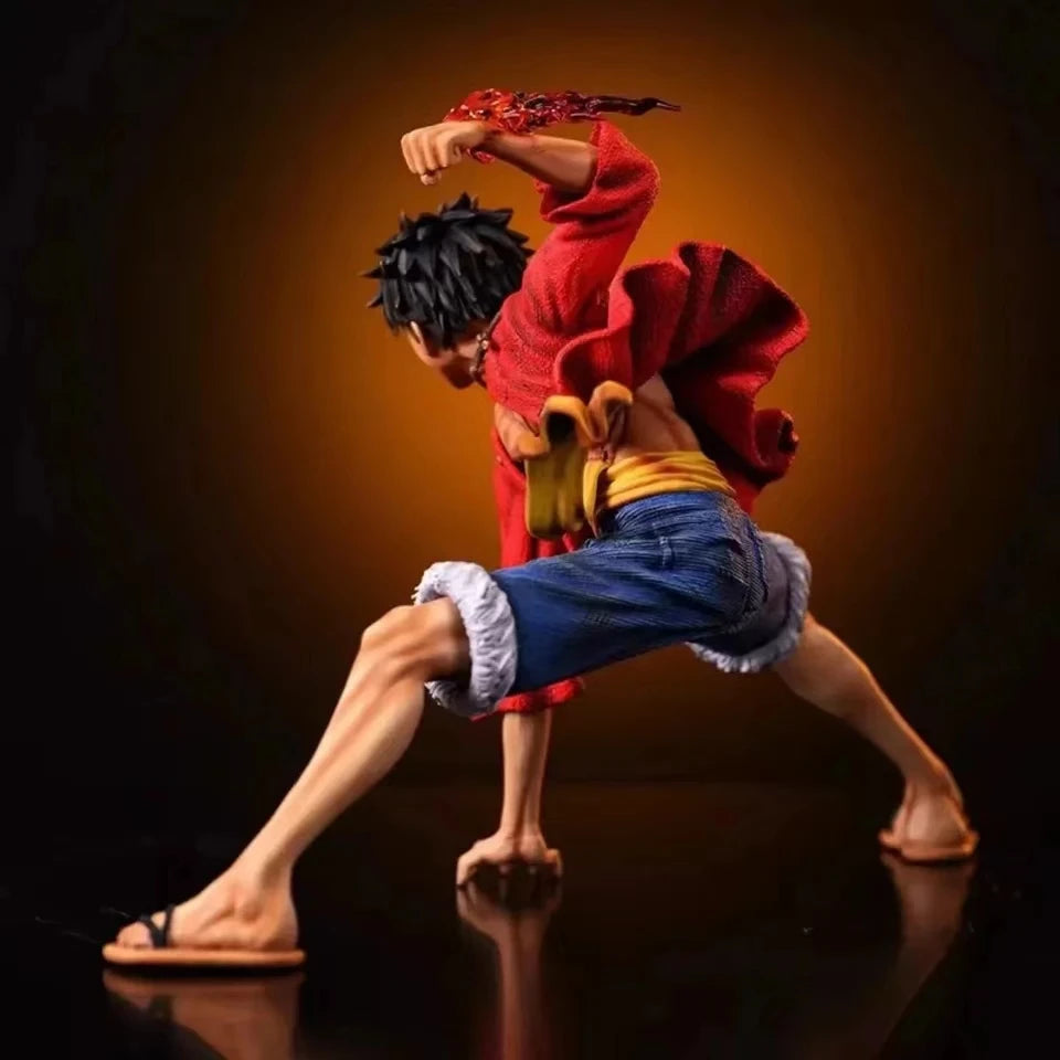 18cm One Piece Monkey D Luffy Battle Style Figure PVC Anime Action Model Toy