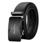 OYIFAN Leather Belt Men Automatic Buckle Ratchet Sliding Dress Black Belts