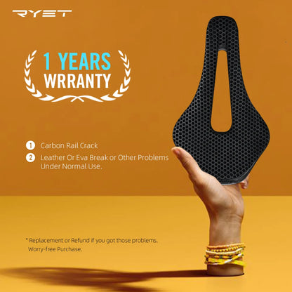 RYET 3D Printed Carbon Saddle Ultralight Hollow Breathable for MTB Gravel Road