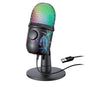 Gaming Microphone USB Podcast Condenser Mic for PC with Headphone Jack