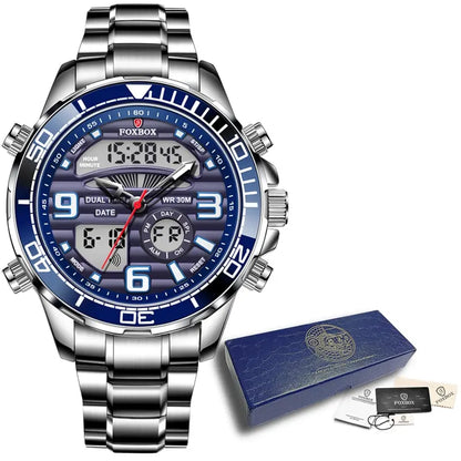 2024 Top Brand Luxury Digital Mens Watches Top Luxury Sport Quartz Wristwatch For Men All Steel Military Waterproof Clock+Box-EXPROTAS