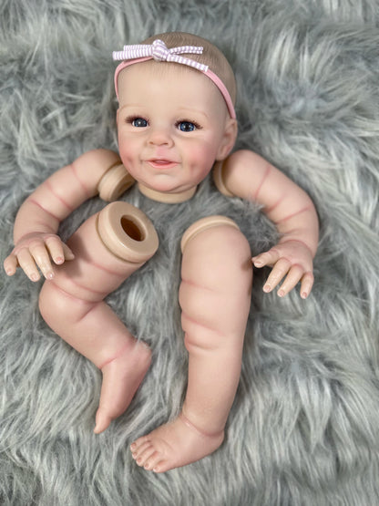 21" Reborn Doll Kit Shaya Painted 3D Skin Veins with Blue Eyes & Cloth Body