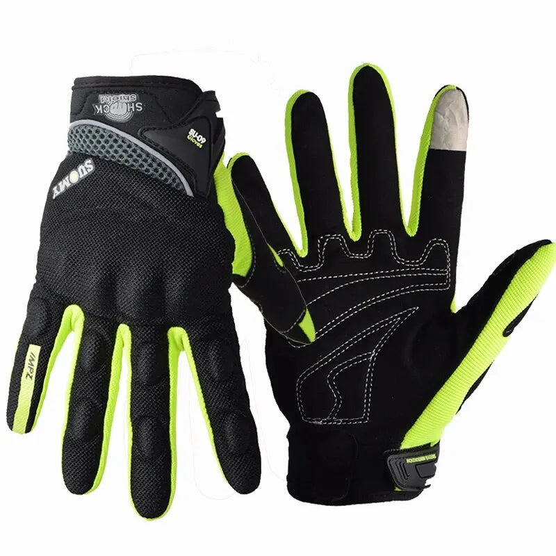 Black SUOMY Racing Motorcycle Gloves Full Finger Breathable Anti-Slip S-XXL