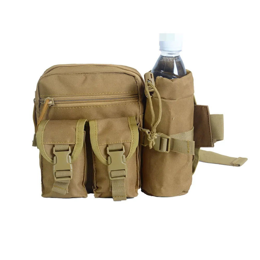 Outdoor Fanny Pack Waist Bag with Bottle Holder for Camping Hiking Hunting EDC