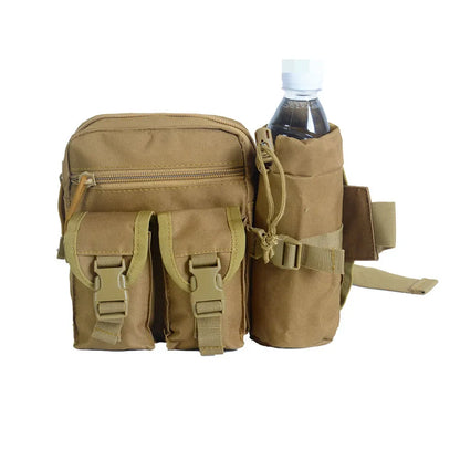 Outdoor Fanny Pack Waist Bag with Bottle Holder for Camping Hiking Hunting EDC