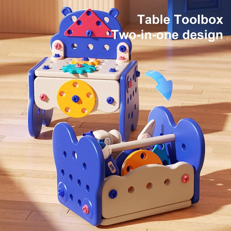 Toolbox Simulation Drill Assembly Toy for Children Home Play
