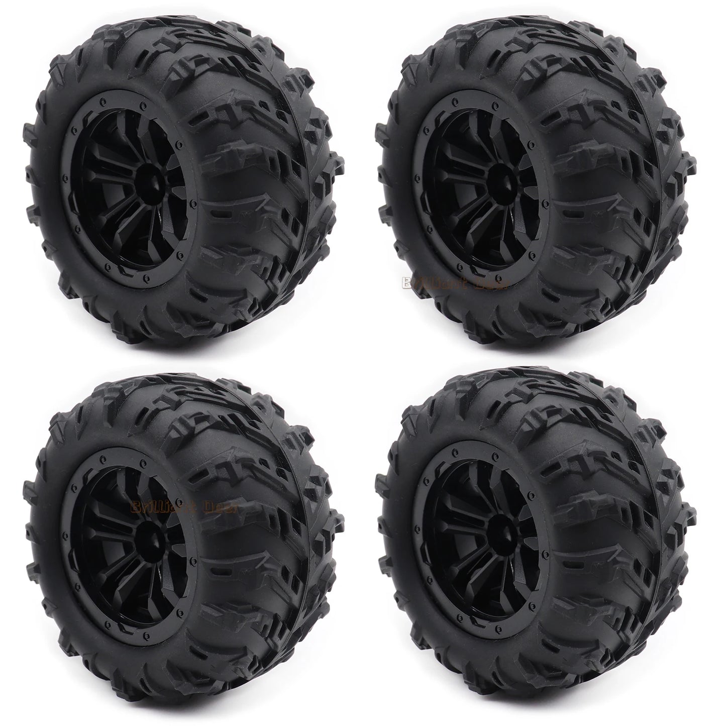 4PCS 12mm Hex Skidproof Rubber Tires 6034 for SCY 16101/16102 PRO 1/16 RC Truck Wheels