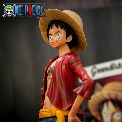 28cm One Piece Luffy Figure 3 Face Forms Smiling PVC Action Model Collectible Toy