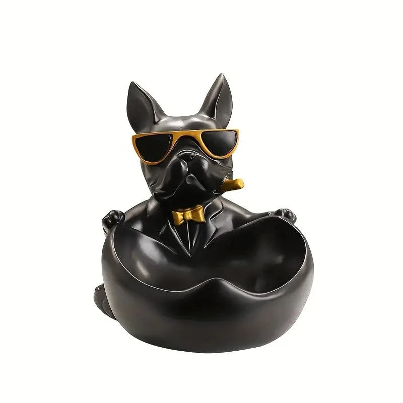 Bulldog Statue Storage Box Cool Dog Resin Animal Decoration Art