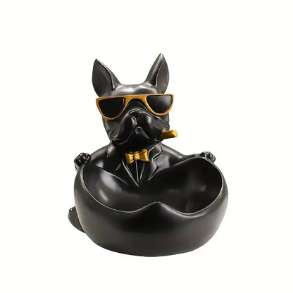 Bulldog Statue Storage Box Cool Dog Resin Animal Decoration Art