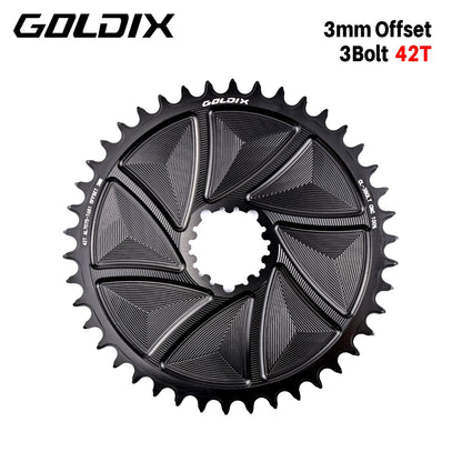 Narrow Wide Chainring 3-Bolt 3mm Offset for Goldix MTB Road Crankset