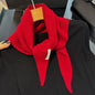 Korean Triangle Scarf Women Wool Knitted Triangular Headscarf Warm Shawl