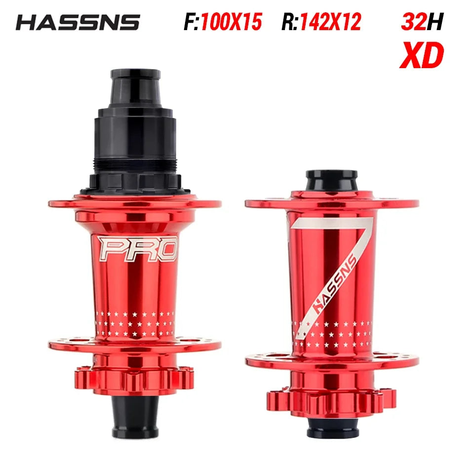 HASSNS PRO7 Hub HG XD MS 32H J-Bend 4 Bearing Freehub for Shimano 8-12 Speed