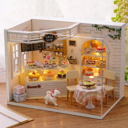 DIY Miniature Dollhouse 3D Puzzle Kit with Furniture & LED Lights Room Decor Gift - EXPROTAS