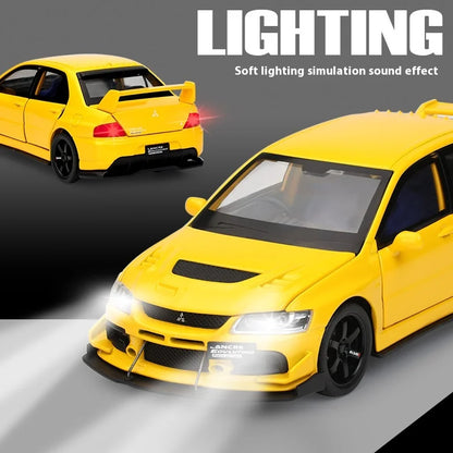 1:32 Mitsubishi Lancer Evolution Diecast Car Model Sound Light Metal Alloy