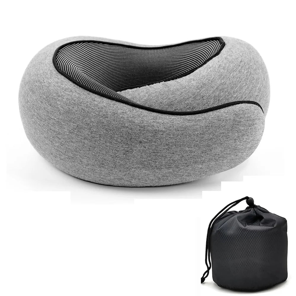 Memory Foam U-Shape Travel Neck Pillow Soft Portable Adjustable Support