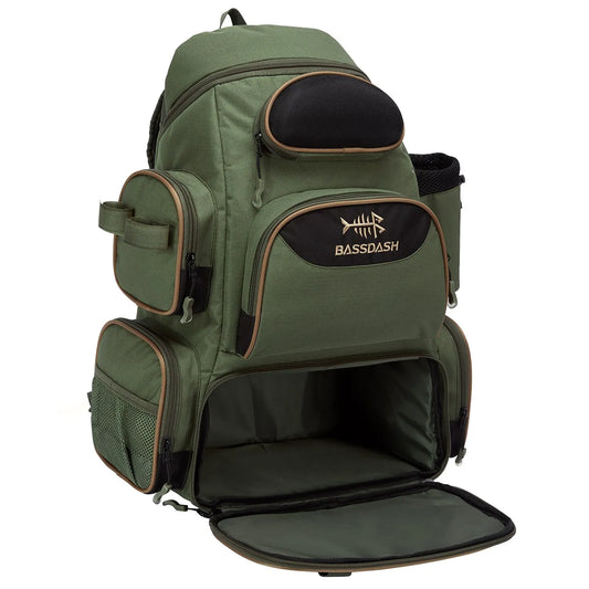 Bassdash Fishing Bag Tackle Backpack Lightweight Tactical Tackle Box Multifunctional-EXPROTAS