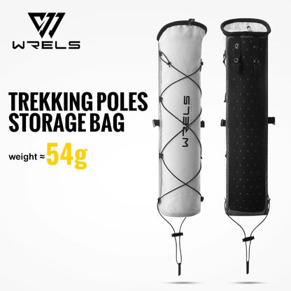 WRELS Lightweight External Hiking Pole Storage Bag Fish Bone Pocket Lightweight Opening Tightening Buggy Bag Trekking Poles Bag