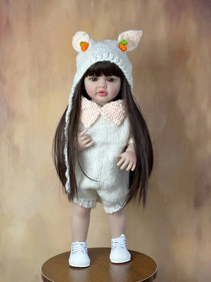 BZDOLL 55CM 22Inch Can Stand Reborn Baby Lifelike Girl Doll Full Soft Silicone Body Princess Toddler Bebe Birthday Gift-EXPROTAS