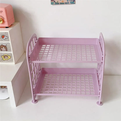 Desktop Stationery Rack Organizer Multi-Functional Plastic Shelf Makeup Holder