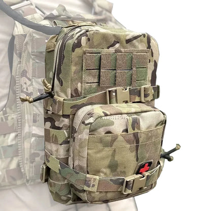 Mini Tactical MOLLE Hydration Pack & IFAK Medical Pouch 2-in-1 Rip-Away Bag